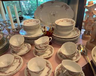 Lovely set of antique Austrian China, approximately 51 pieces