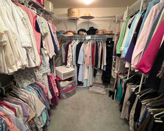 Lots of women's clothing...size 10 and petite...shoes 9
