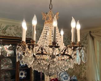 Crystal and Gold Chandelier