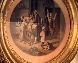 Beautiful antique print in a gold gilt frame