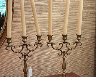 Brass candlelabras