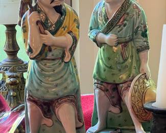 Pair of antique Chinese figures