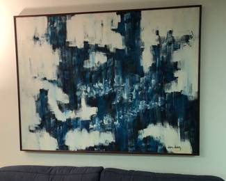 MCM 1970's Jasper Jackson Abstract Oil Painting with signature - originally purchased from Robert Kidd Gallery 