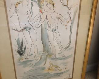 Dali Adam & Eve signed & numbered lithograph 