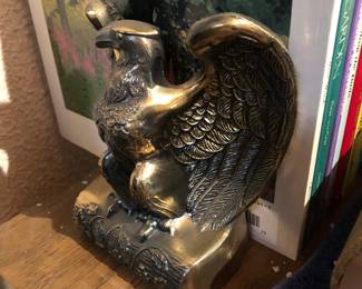 Pair of Brass Cast Eagle Book Ends 