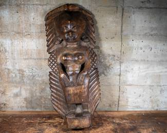 A wood carved fertility statue of the Yoruba people. The Yoruba people are a West African ethnic group who mainly inhabit parts of Nigeria, Benin, and Togo.

