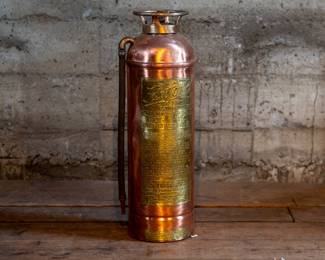 A vintage Fastfome brass fire extinguisher. Includes the hose, and in good condition.
