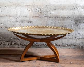 Mid-century brass top coffee table