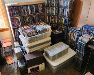100s of DVDs and Blu-Rays