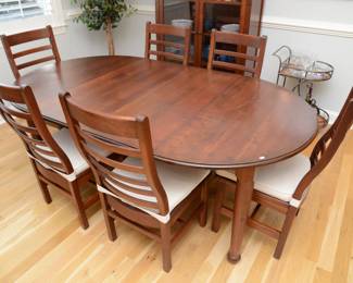 Custom High Point Furniture Cherry Dining Room Table and Chairs 