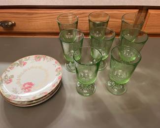 China Plates and Goblet Glasses