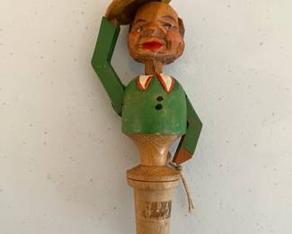 Vintage Old Man Bottle Stopper With Movable Parts