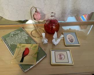 Bird Plate and Various Items