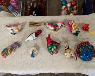 Glass Blown Bird Ornaments 