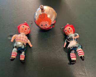 Raggedy Ann and Andy Blown Glass