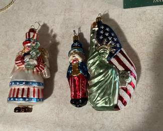 Patriotic Blown Glass Ornaments 
