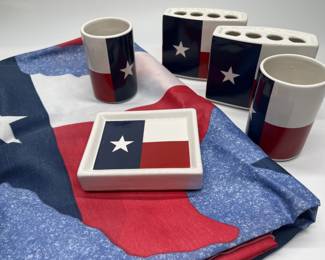Texas Flag-Themed Bathroom Decor