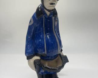 Ceramic Police Officer Figurine Change Holder
