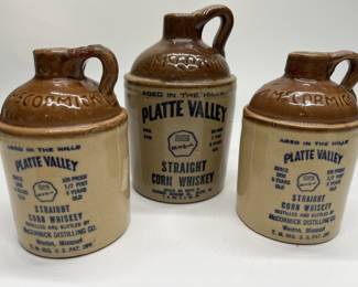 (3) McCormick Platte Valley Whiskey Jugs