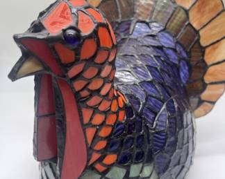 12in Lighted Stained Glass Turkey