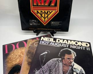 4- Vtg. LP's / Vinyl Albums: KISS, Dolly Parton, Loretta Lynn, & Neil Diamond