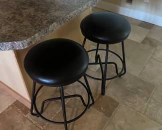 Leather Stools without backs (Pair)