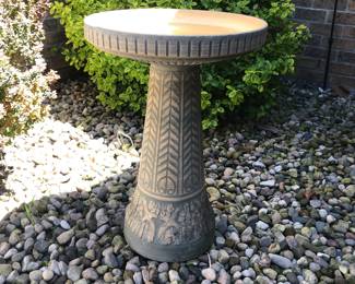 bird bath w/ dragonflies on bottom