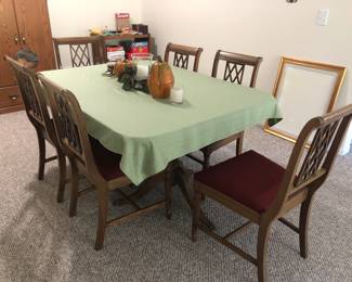 antique table with 6 chairs