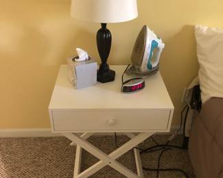 side table, lamp