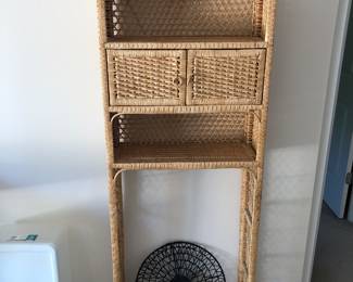 wicker bathroom shelf