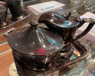 This silver set was in a railroad fine dining car