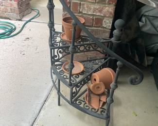 Wrought Iron spiral staircase plant stand