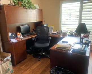 Office desk, equipment and supplies