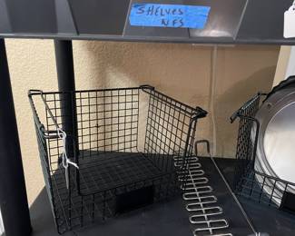 Container store, black wire baskets