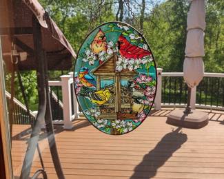 Several strained glass pieces