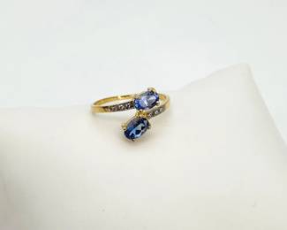 Tanzanite and Diamond 10K Gold Ring