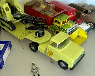 Tonka truck, trailer & Drag Line; Lone Ranger. 