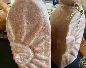 Pair of Terra Cotta Mexican Sun Vases