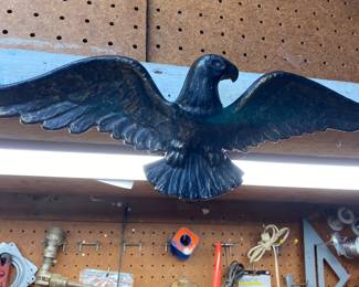 Cast Aluminum Black Eagle Wall Hanging Decor