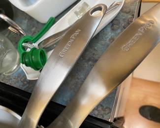 Two Green Pan Stainless Steel Non Stick Skillets