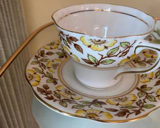 Rosina Bone China Yellow Floral Cup & Saucer - Pattern #498

