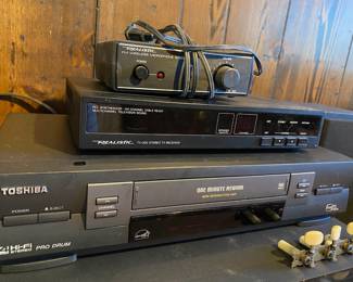  Realistic FM Wireless Microphone System - 32-1221A, Realistic Stereo TV Receiver - TV-200, Toshiba VCR Player - W-604