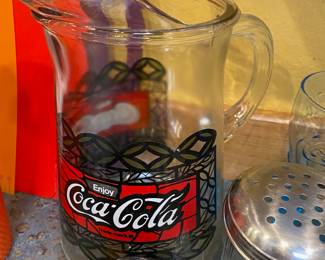 1970's Tiffany Style Glass Coca-Cola Pitcher