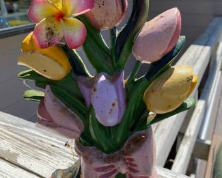 Cast Iron Door Stop "Bouquet of Tulips"