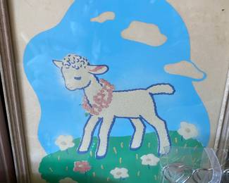 1940 Glow in the Dark Lamb Screen Print 