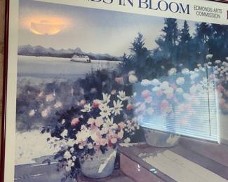 Framed Edmonds in Bloom - Edmonds Arts Commission Poster