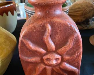 Terra Cotta Vase with Sun Design