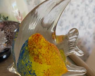 Blown Glass Angelfish Paperweight