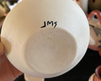 Acoma Pueblo Bowl with Candle - Marked JMS