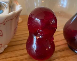 Red Glass Bird Figurine